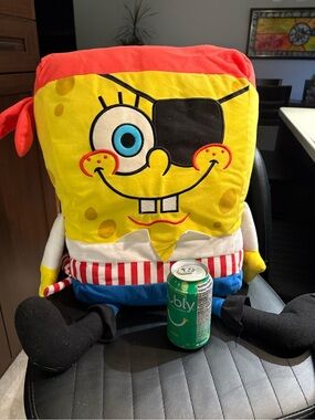 SpongeBob Squarepants Pirate Plush - Yellow, Red, Blue, Black
